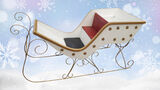 Santa Sleigh White & Gold (H: 0.95m x L: 1.95m x D: 0.75m)