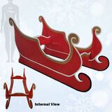 Santa Sleigh Red/White/Gold (H: 1.2m x L: 2.4m x D: 0.86m. Internal: 1.2m L x 0.84m W)