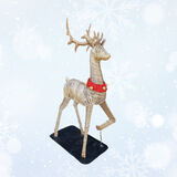 Reindeer Large Male Gold w/ Collar (H: 1.87m x L: 1.1m x W: 0.53m)