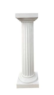 Fluted White Plinth (C) (H: 0.9m W: 0.3m)