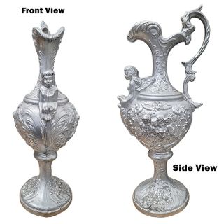 Large Silver Jug - Hard Foam (H: 50cm W: 23cm. Base Dia: 16cm)
