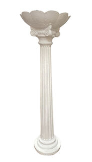 Column (S) Planter White (H: 1.67m x Bowl Dia: 0.56m x Base Dia 0.40m)