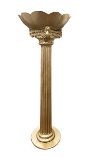 Column (R) Planter Gold (H: 1.67m x Bowl Dia: 0.56m x Base Dia 0.40m)
