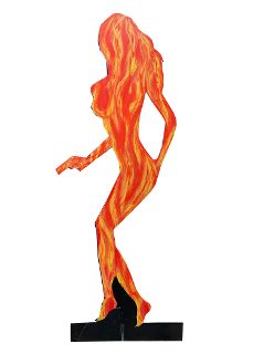 Flame Silhouette Bond Girl Cut-out (H: 1.73m x L: 0.63m)