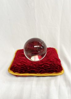 Crystal Ball - Red Cushion (H: 14cm x W: 21cm x D: 17cm)
