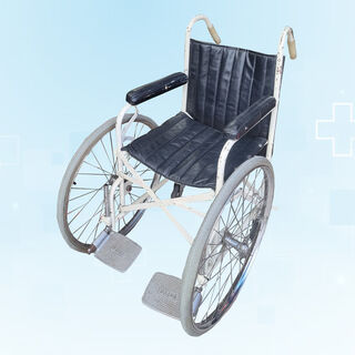 Wheelchair (B) Black Vinyl Big Front Wheels