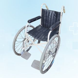 Wheelchair (B) Black Vinyl Big Front Wheels