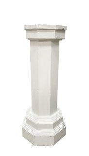 White Plinth (P) Wooden Octagonal (H: 1m W: 0.35m)