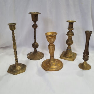 Brass Candlesticks / Holders Small Assorted