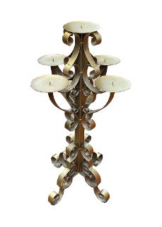 Ornate Gold Candelabra 5pt (H: 74cm)