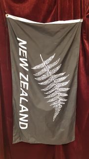 New Zealand Silver Fern on Black Flag (1.5m x 0.9m)