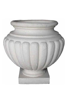 Urn (M) White (External H: 55cm x Top Dia 39cm x Widest Dia 50cm)