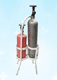 Gas Bottle stand w/ Bottles (H: 76cm x L: 30cm x W: 22cm)