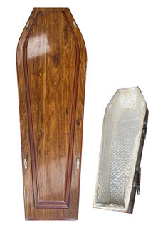 Coffin #7 Woodgrain w/ Moulding - Battered (L: 1.8m x W: 0.8m x H: 0.4m)