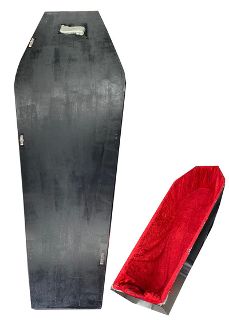 Coffin #3 Black Gloss - Battered (L: 1.8m x W: 0.8m x H: 0.4m)