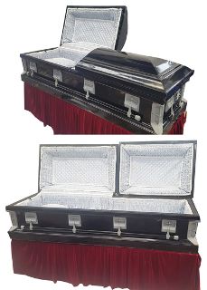 Coffin #1 American with Stand - Battered (H: 1.2m L: 2.12m D: 0.7m)