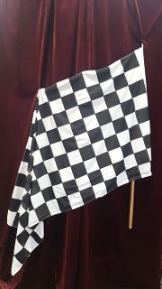 Chequered Racing Flag #2 large (1.8m x 0.9, stick: 1.37 m)