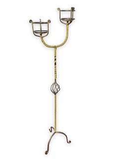 Standing Candelabra Gold 2pt (H: 1.2m)