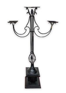 Standing Candelabra Medium Ornate 3pt (H: 0.8m x 0.5m)