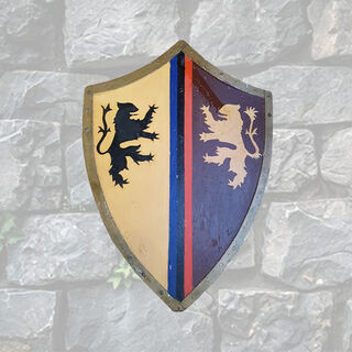 Shield Medieval Opposing Lions (H: 80cm W: 60cm)