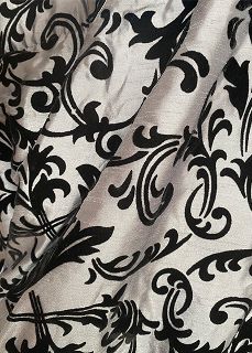 Curtain Silver and Black Filigree (W: 1.7m x H: 2.2m)