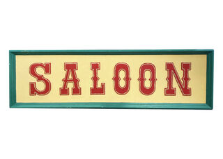 SIGN: Saloon Red, Yellow & Green (L: 1.32m x H: 0.41m)