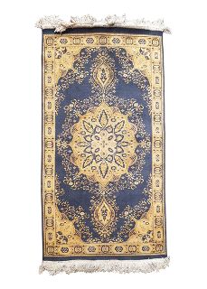Rug #315 Persian Blue, Yellow & Beige (0.7m x 1.35m)