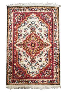 Rug #339 Persian Red, Yellow & Beige (1.05m x 1.65m)