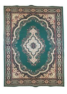 Rug #308 Persian Beige, Green & Cream (1.9m x 1.45m)