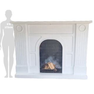Fireplace #5 White On Wheels (H: 1.45m x L: 1.92m x D: 0.55m)