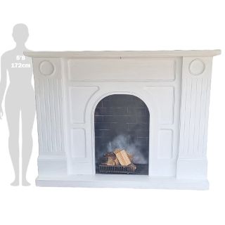 Fireplace #5 White On Wheels (H: 1.45m x L: 1.92m x D: 0.55m)
