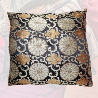 Cushion Large - Moroccan Black, Gold, Silver & Orange (42cm)