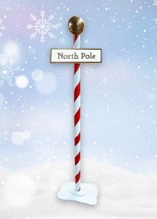Santa’s North Pole Sign #1 (H: 1.7m, Base W: 0.43m x 0.31m)