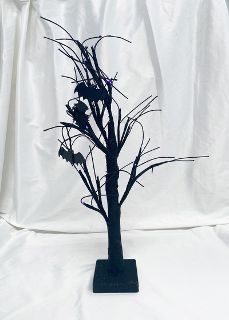 Black Table Top Tree w/ Purple Lights (H: 55cm)