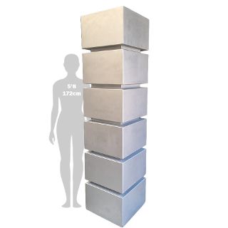 Silver Sci-Fi Cube Column On Wheels (H: 2.1m W: 0.5m)