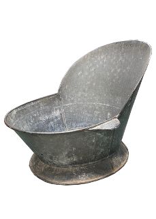 Tin Bath Victorian High Back (H: 57cm L: 70cm D: 60cm)