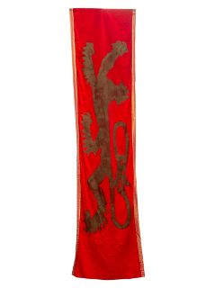 Banner with Lion Red Velvet  (3.2m x 0.9m)