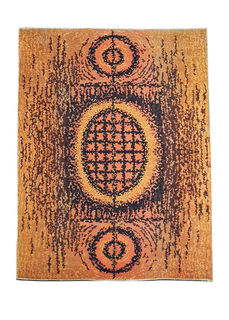 Rug #352 Retro Orange, Brown & Black (1.4m x 1.9m)