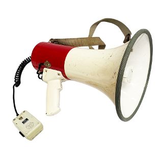 Megaphone White + Red (L: 34cm D: 22cm) -Not Working