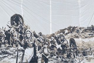 Wagon Trail Pioneers Backdrop (W: 5m x H: 3m)