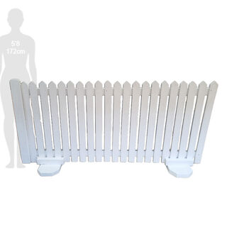 Large White Picket Fence Pointed (W: 2m x H: 0.9m)