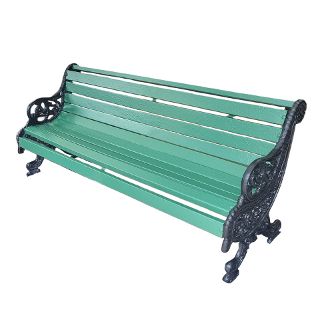 Park Bench #3 Dark Green Black Wrought Iron Ends (L: 1.65m x H: 0.8m x D:0.6m)
