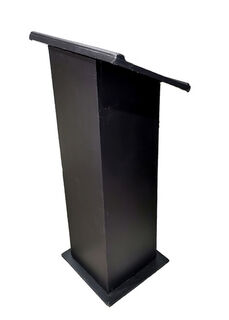 Lectern #1 Black Wooden - Shorter (H: 1.1m x W: 0.5m x D: 0.4)