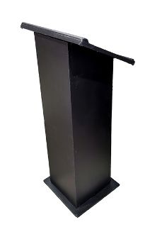 Lectern #1 Black Wooden - Shorter (H: 1.1m x W: 0.5m x D: 0.4)