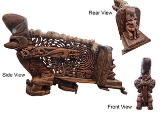 Maori Carving #11 Waka Prow Large (H: 0.96m x L: 1.6m x W: 0.6m)