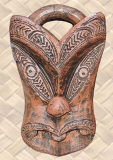 Maori Carving #26 Tiki Head (H: 0.5m x W: 0.3m)