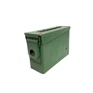 Military Box #8 Small Green Metal Amunition Case (L: 27cm x W: 9cm H: 18cm)