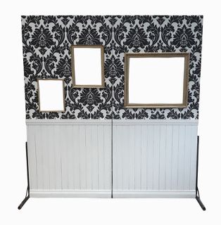 Framed Photo Wall w/ Black Fliagree, White & Gold Empty Frames (H: 2.2m x W: 2.4m)