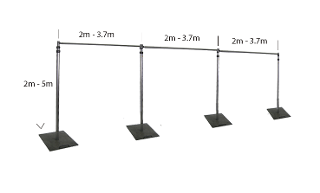 Adjustable Framing For Curtains/Backdrops (Width: 7m-10m x Height: 2.5m-4.5m)