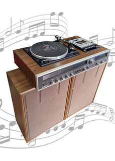 Stereo Record Player #1 1970s (includes 2 speakers)